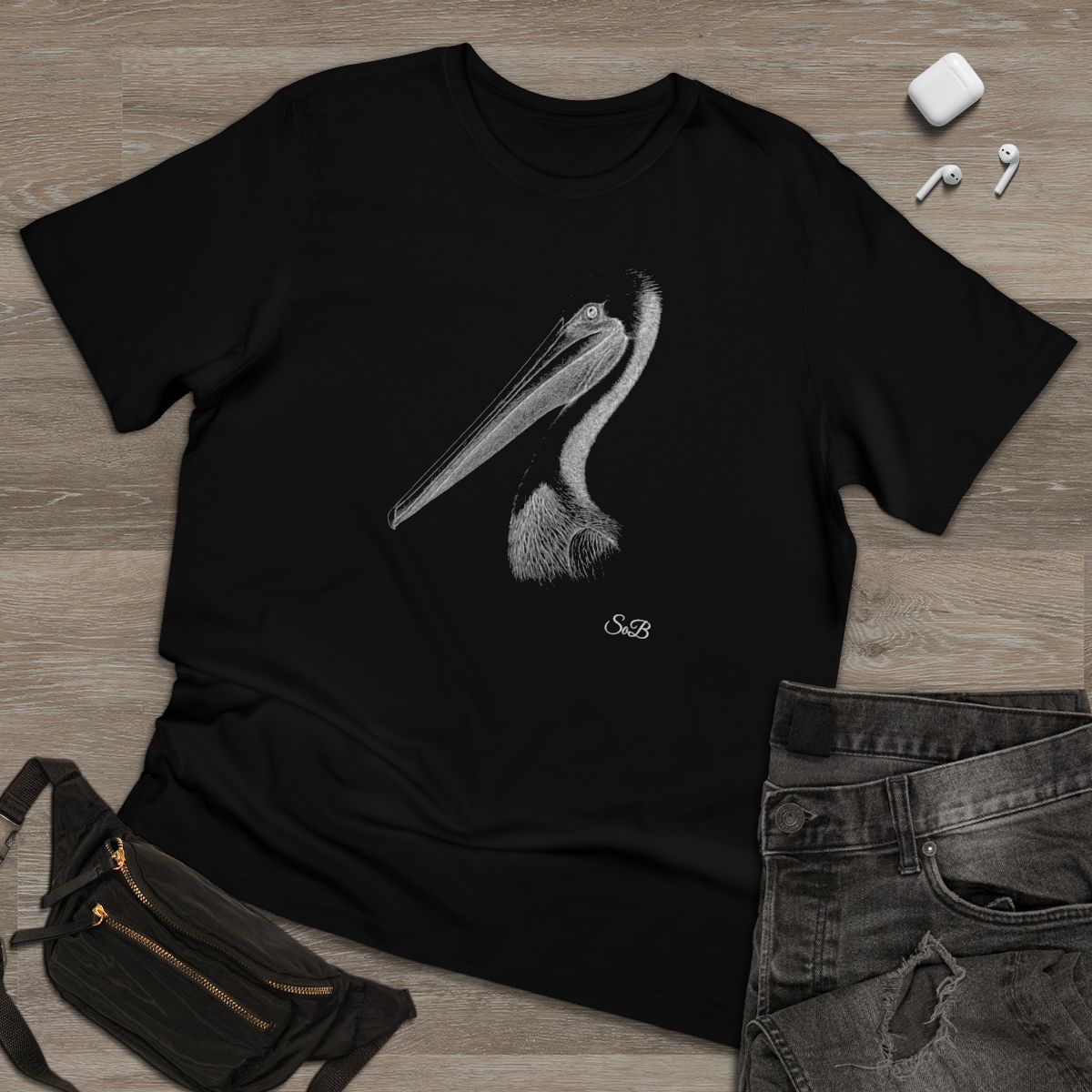Sons of Beaches Brown Pelican Tee Deluxe