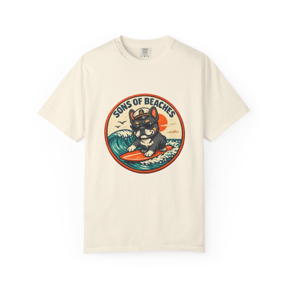 Sons of Beaches Bruno Badge Tee — Ivory (Heavyweight)