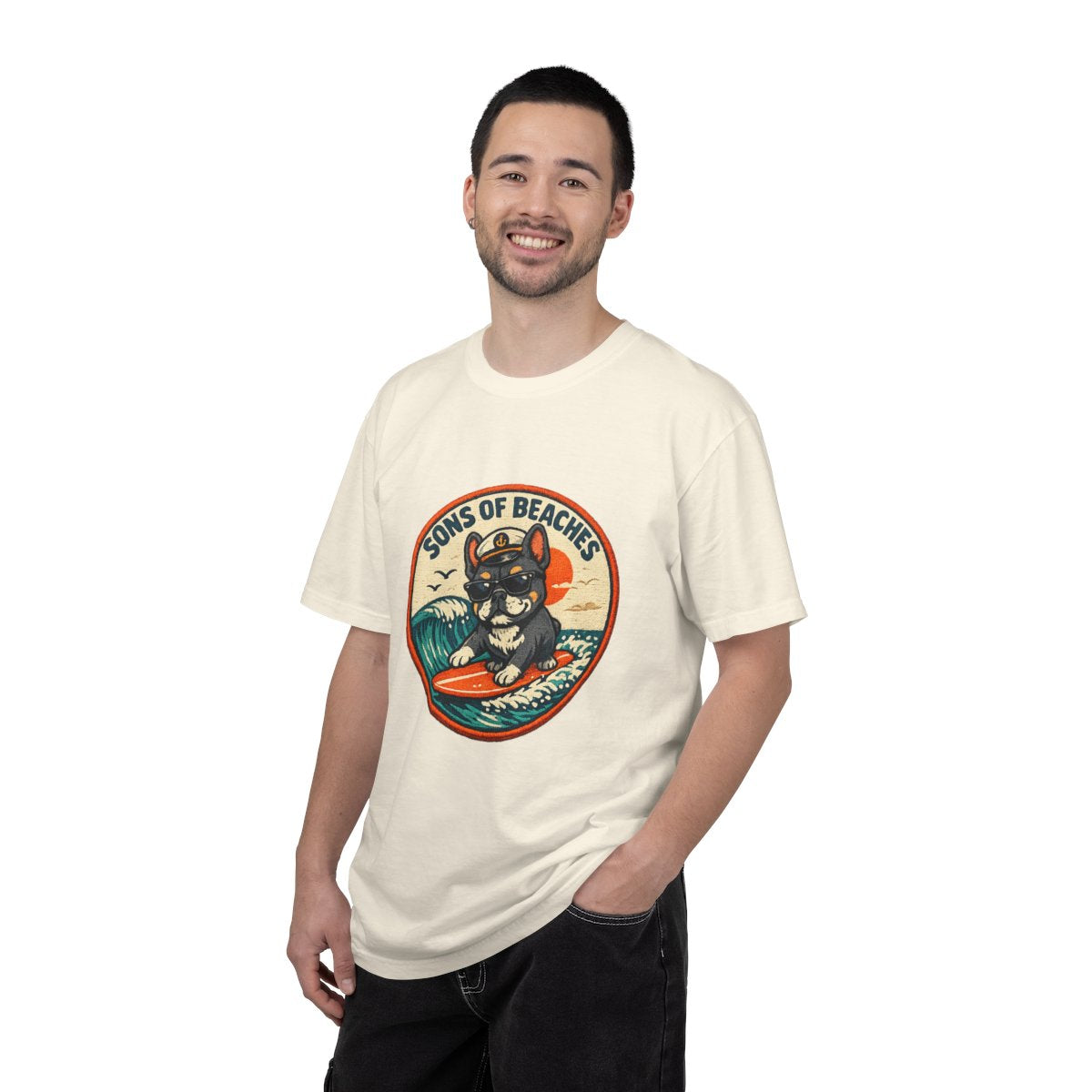 Sons of Beaches Bruno Badge Tee — Ivory (Heavyweight)