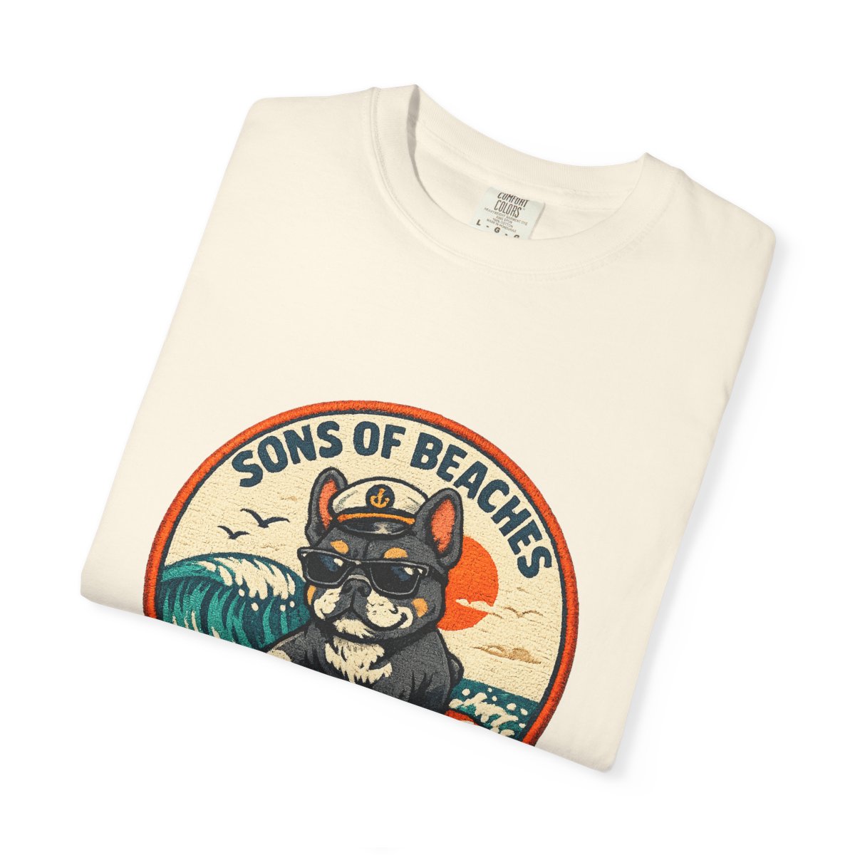 Sons of Beaches Bruno Badge Tee — Ivory (Heavyweight)