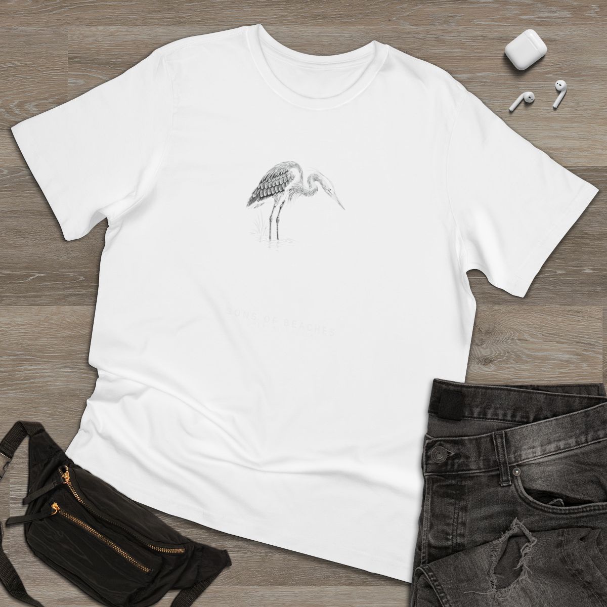 Sons of Beaches Great Blue Heron Tee (Deluxe)