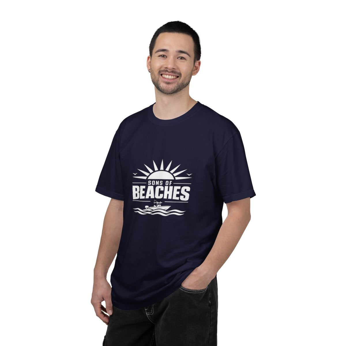 Sons of Beaches Wordmark Tee — Navy (Heavyweight)