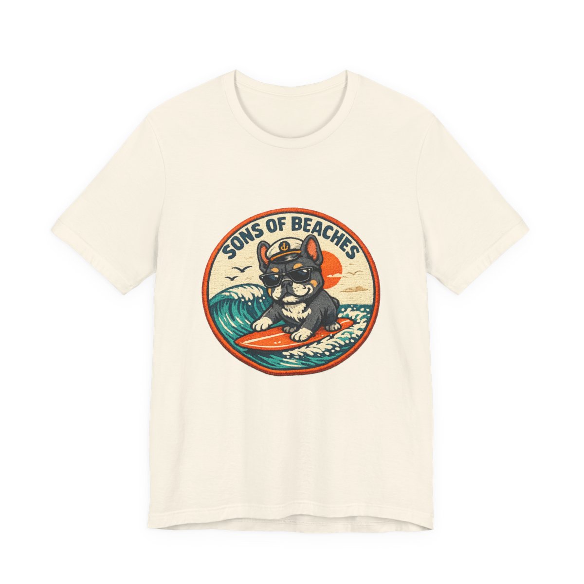 Sons of Beaches Bruno Badge Tee — Natural