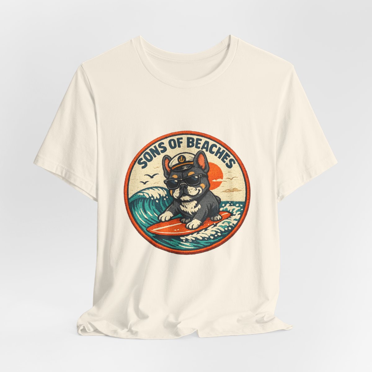 Sons of Beaches Bruno Badge Tee — Natural