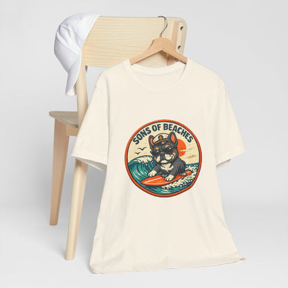 Sons of Beaches Bruno Badge Tee — Natural