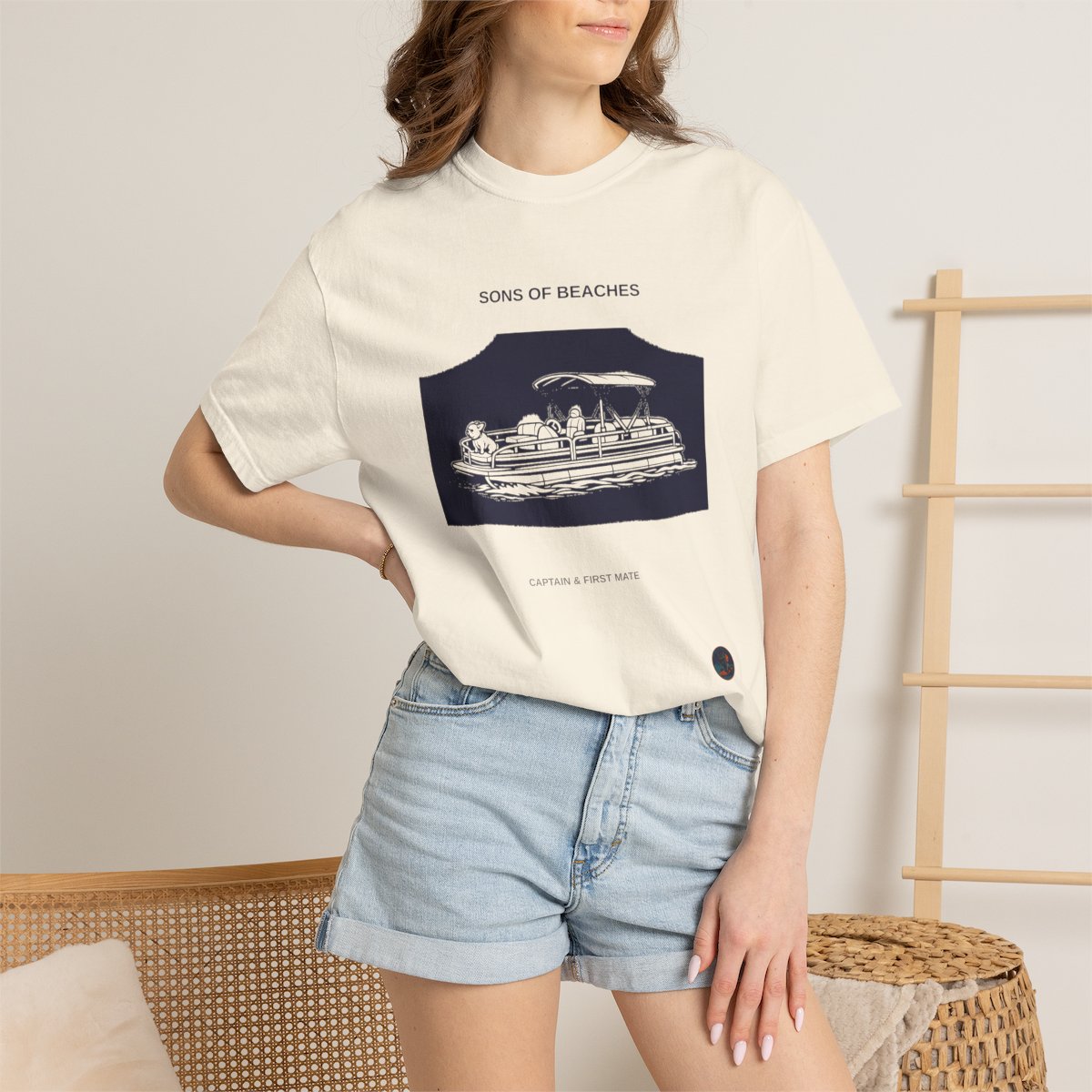 Sons of Beaches Pontoon Dog Tee