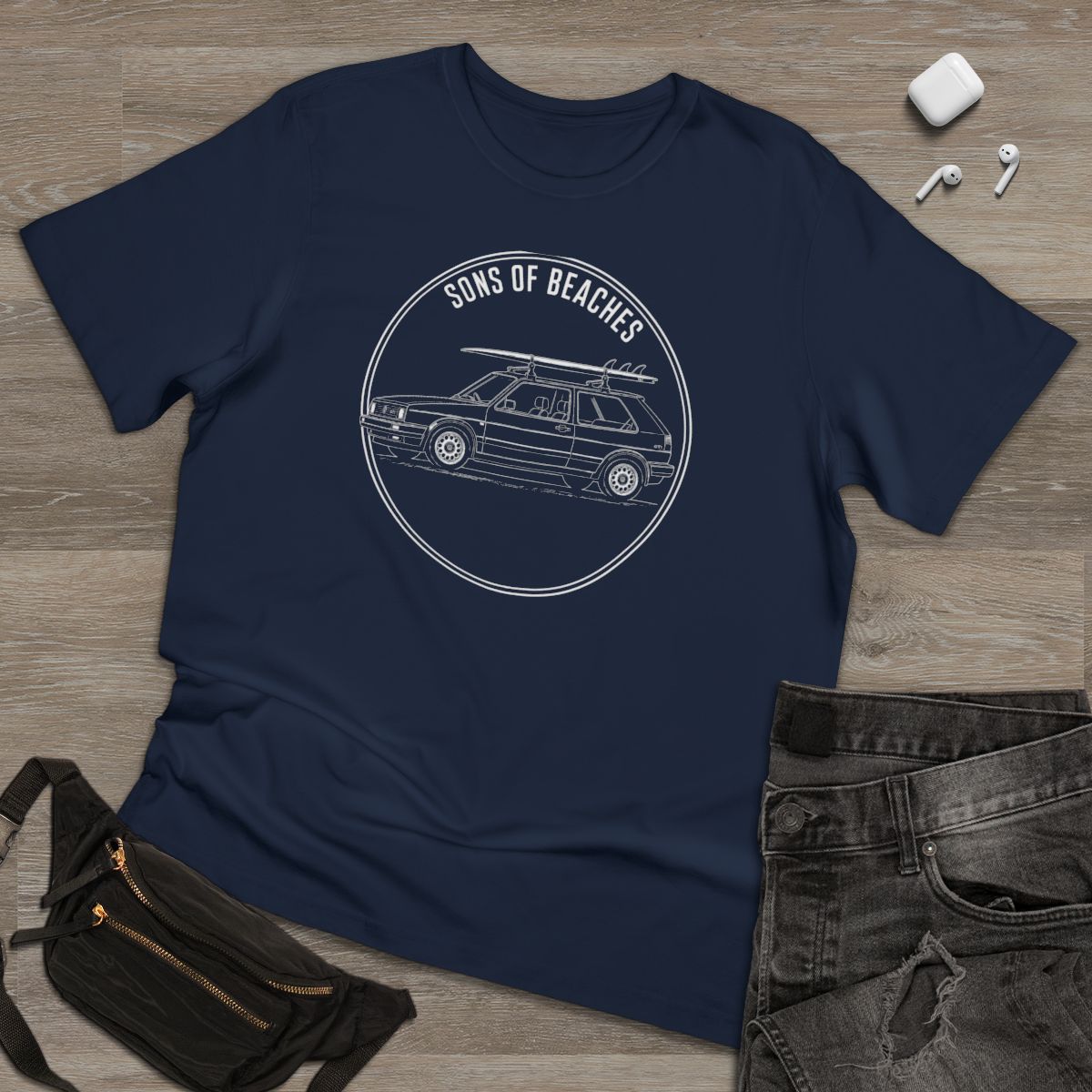 Sons of Beaches Surf Wagon Tee Deluxe