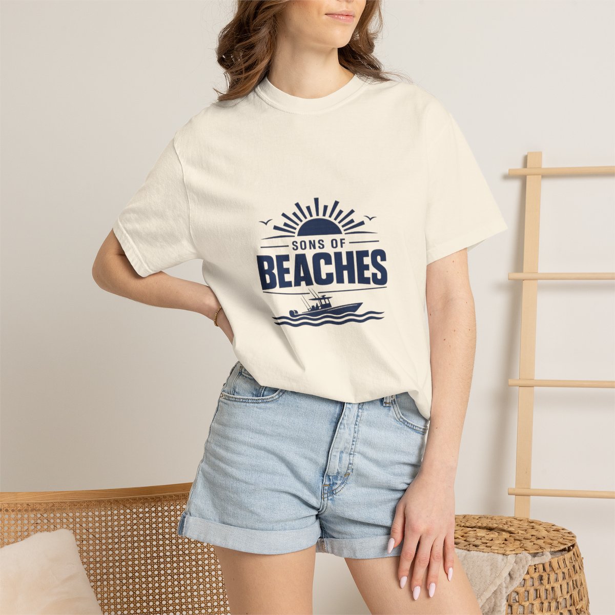 Sons of Beaches Wordmark Tee — Ivory (Heavyweight)