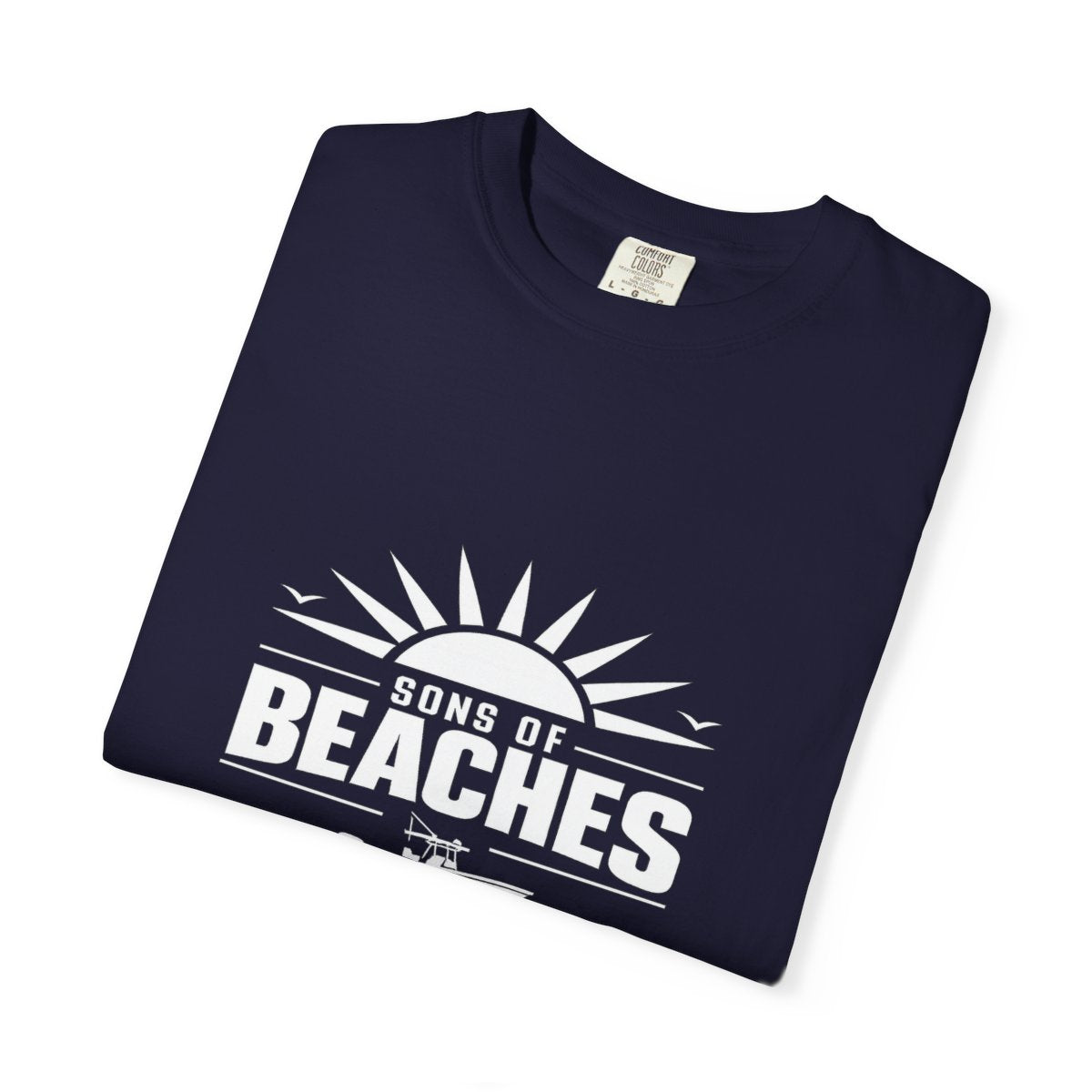 Sons of Beaches Wordmark Tee — Navy (Heavyweight)